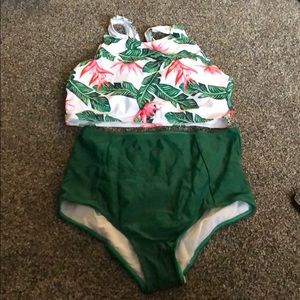 2 piece high wasted bathing suit
